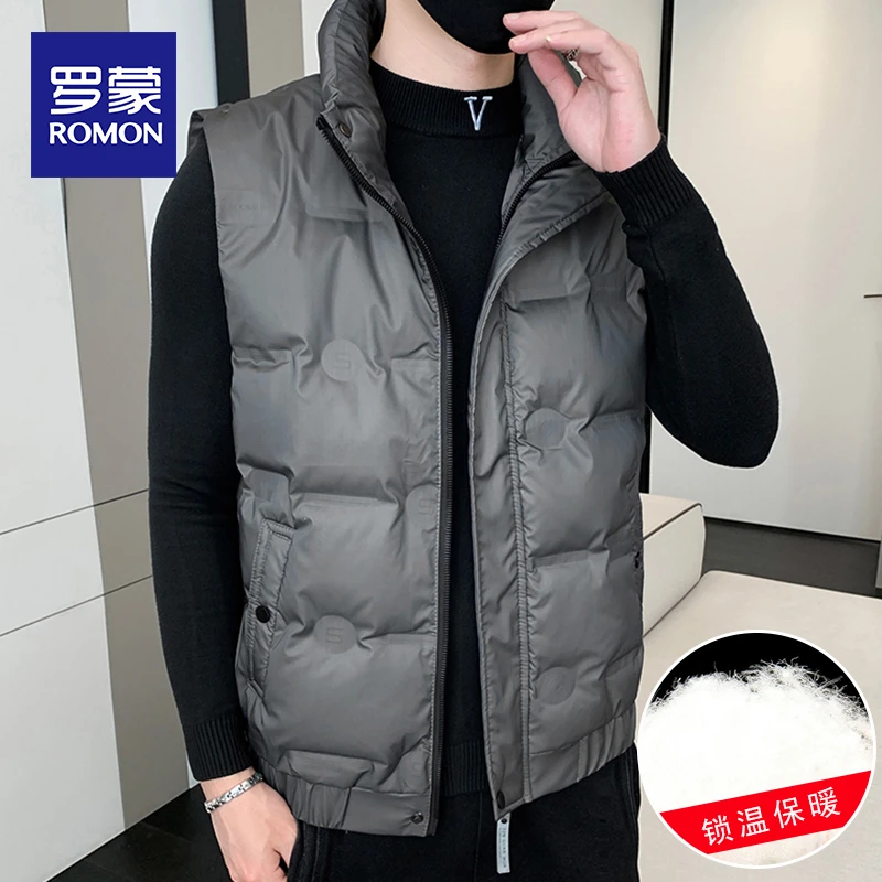 罗蒙羽绒服马甲男士秋冬季无袖羽绒衣服宽松保暖背心外套2024新款