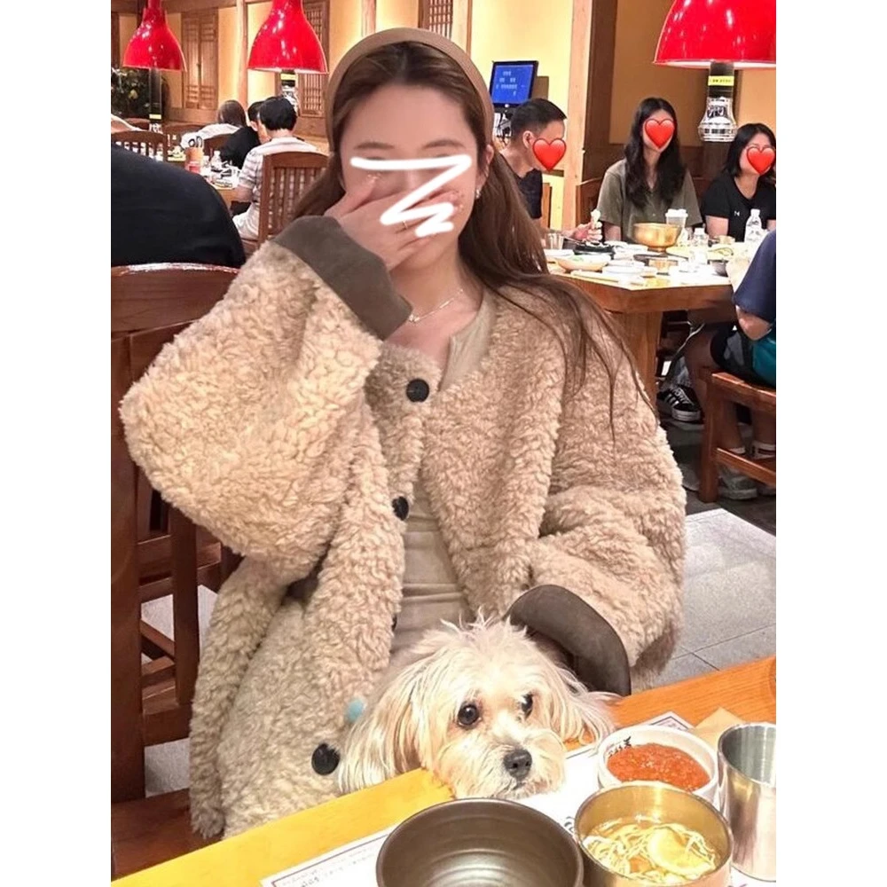 小个子香风摇粒绒外套女秋冬季2024新款短款加厚韩系宽松上衣高级