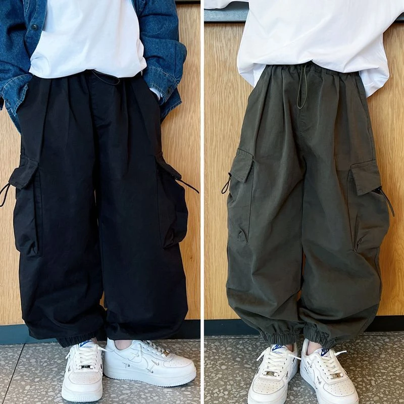 儿童休闲裤2025春秋季新款工装裤男童中大童宽松百搭韩版休闲长裤