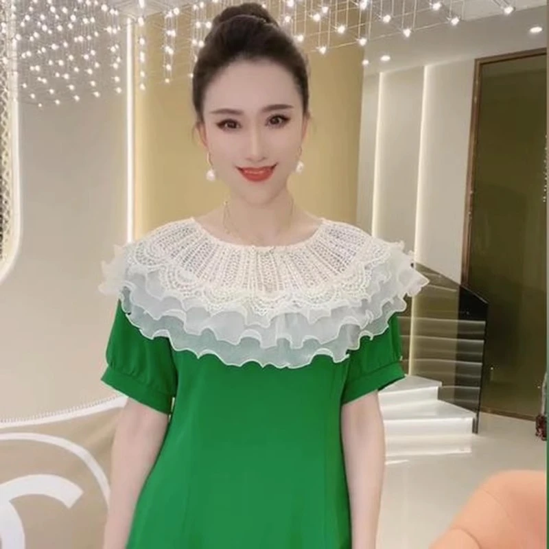 网红小披肩女斗篷花边娃娃领气质假领子百搭衣领夏季配裙子装饰领