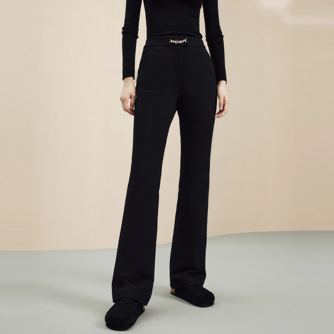 【冬日舞曲】冬季气质显瘦裤子黑色LDFD9BOPTK01