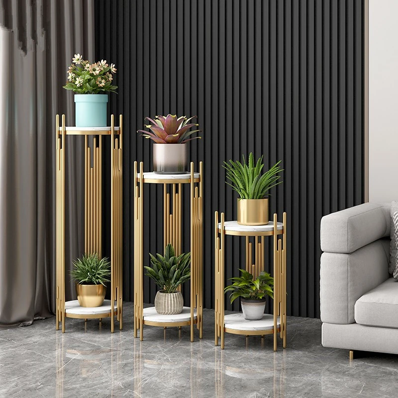 花架子新款式客厅落地式花盆简约现代铁艺室内阳台置物架耐用结实