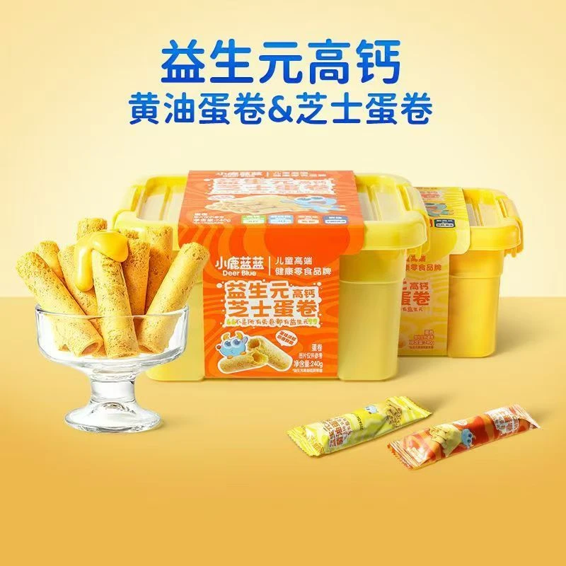 小鹿/蓝蓝/益生菌高钙黄油蛋卷240g