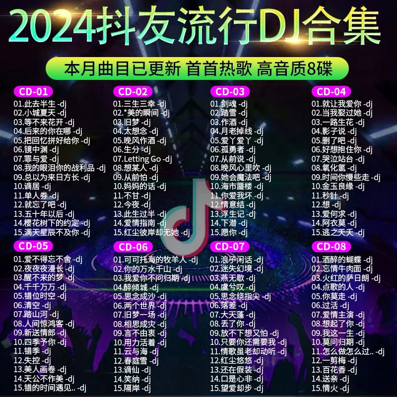 2024流行抖音流行dj歌曲网络热门劲爆中文DJ嗨曲无损通用车载u盘