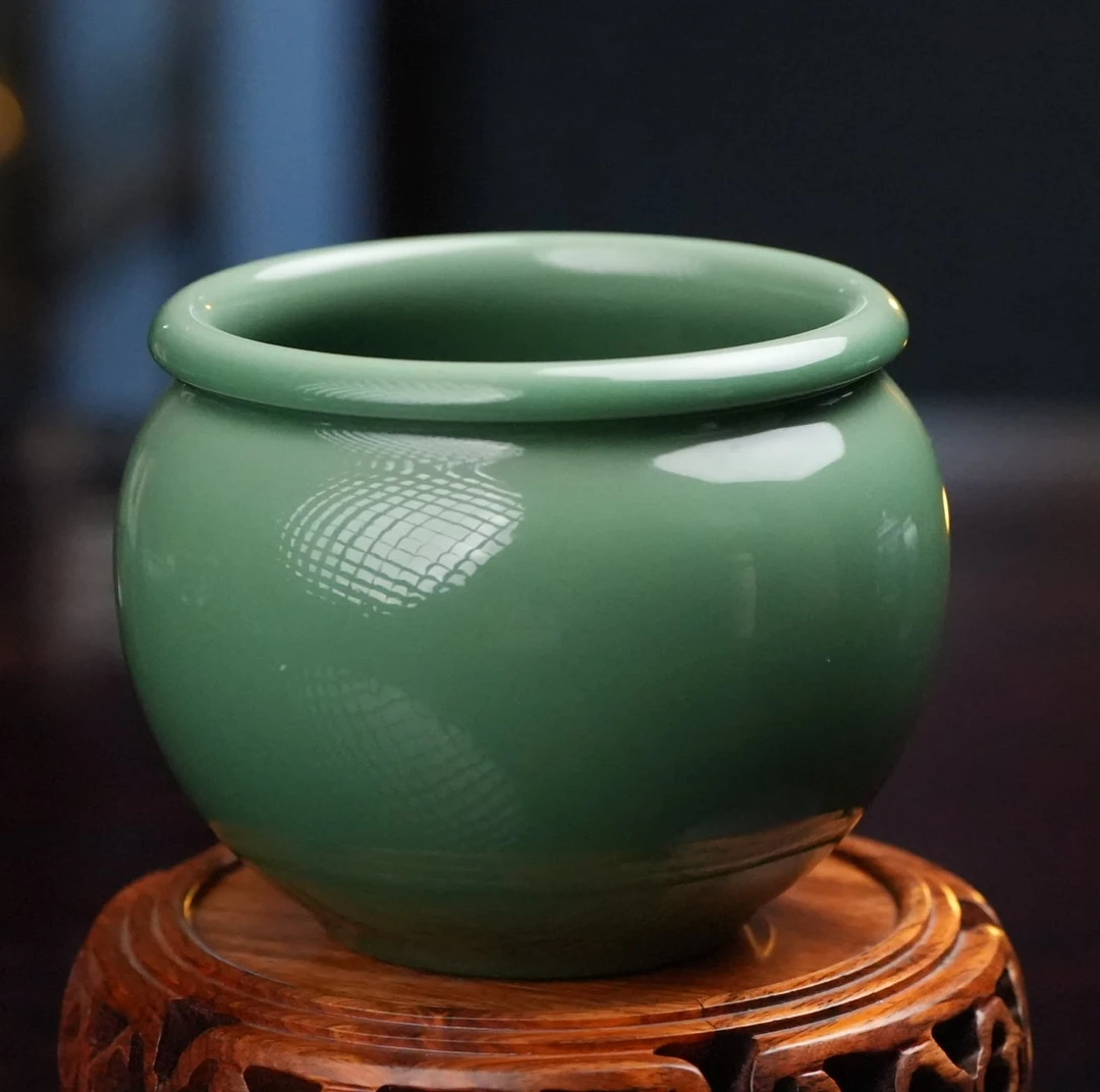 林坞窑.厚边渣斗（梅子青）