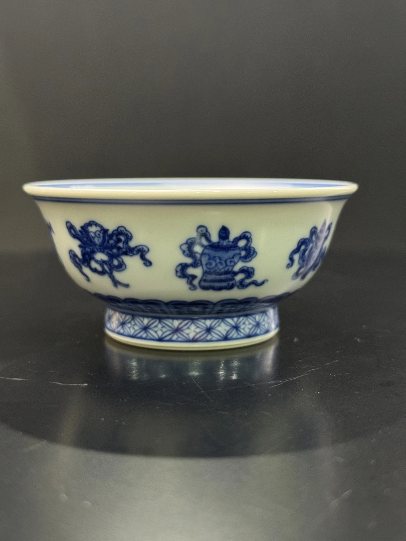 记石柴窑·青花八宝纹撇口杯