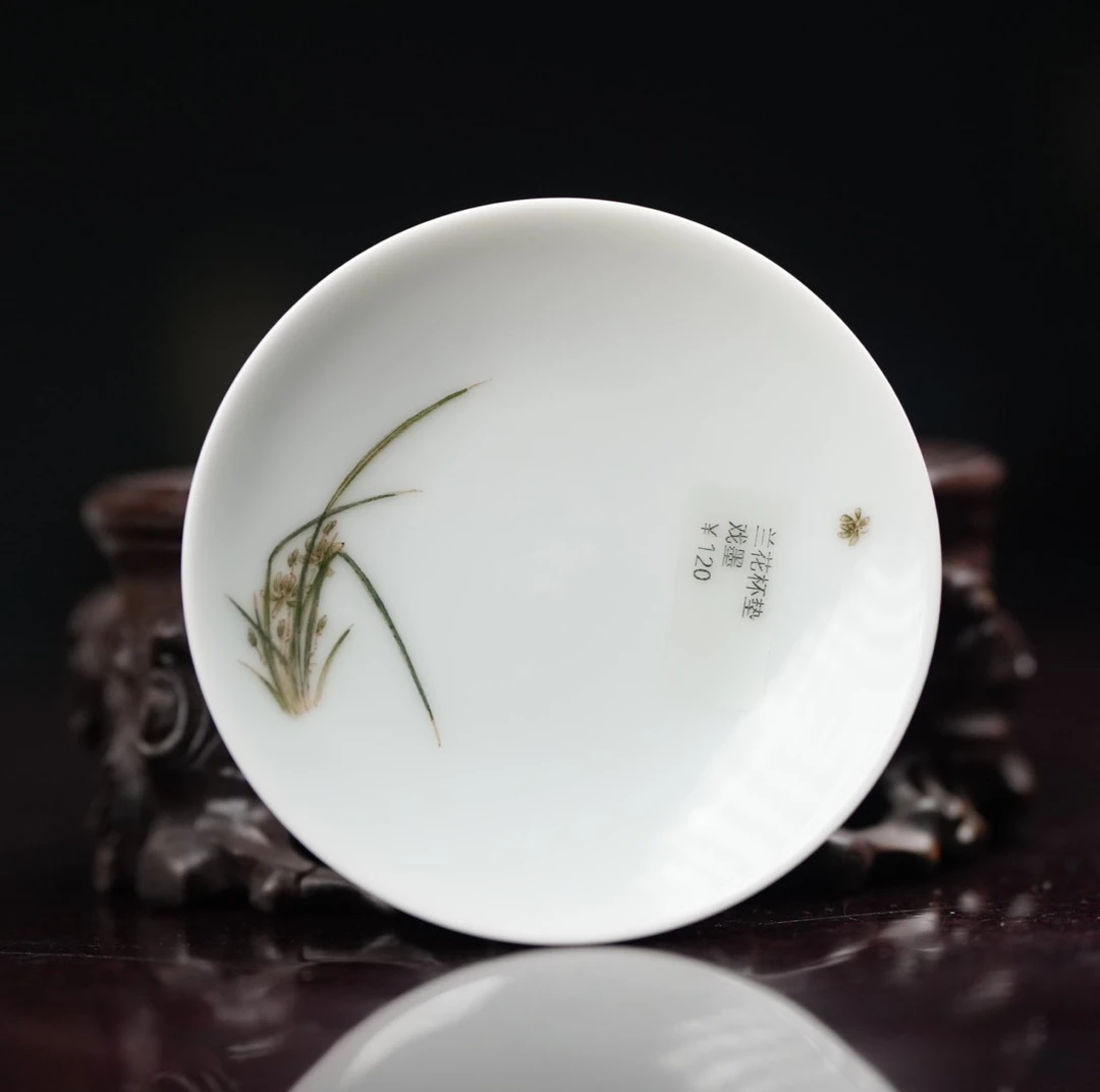 戏墨.兰花杯垫陶瓷纯手工