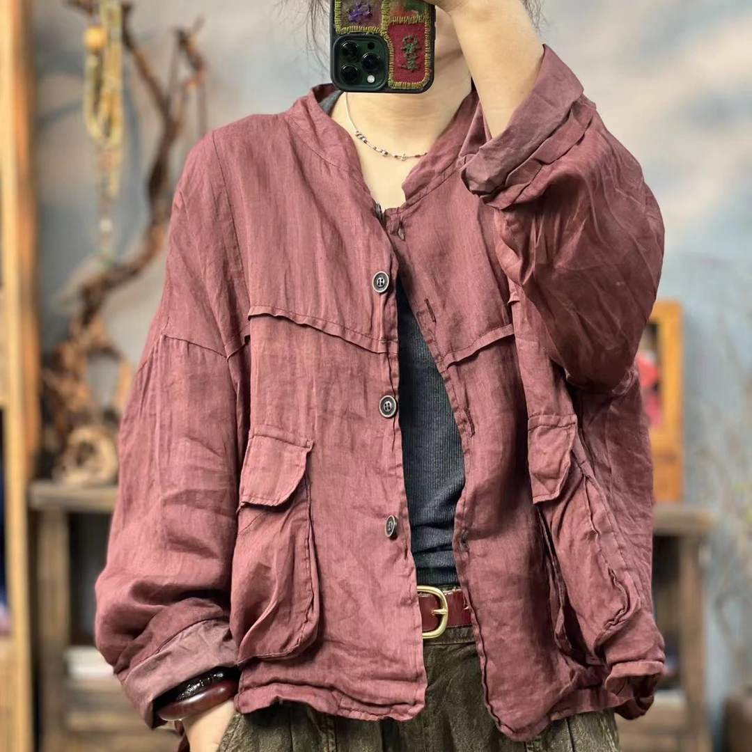 BZY 秋季新品文艺大码休闲百搭女士双层外套 胸围134长58