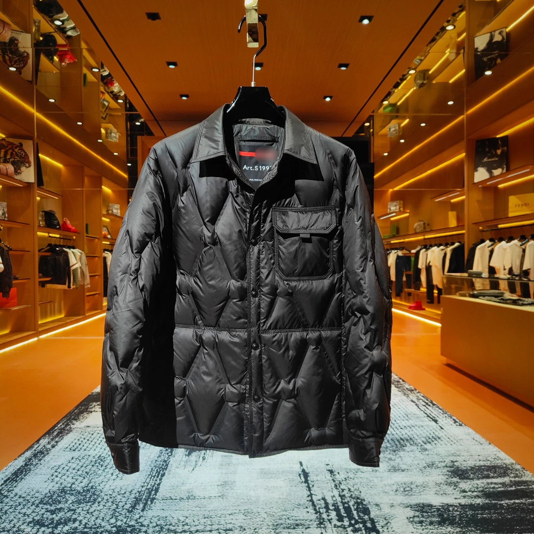 「Y6521」“90白鸭绒羽绒服” 立领红标羽绒服冬季保暖潮流羽绒服