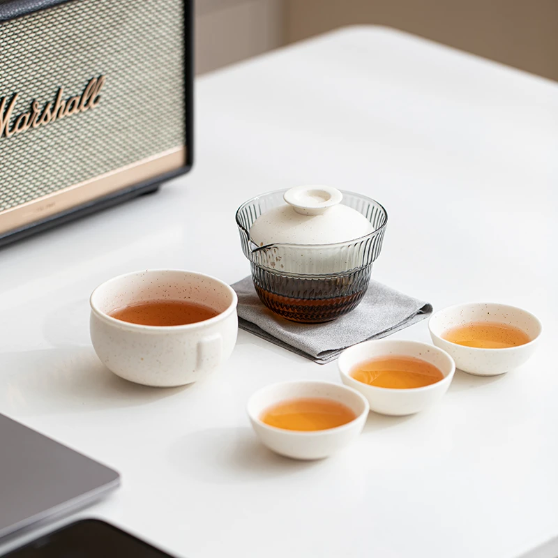 旅行快客杯车载便携户外旅行功夫茶具茶壶套装一壶四杯家用礼品