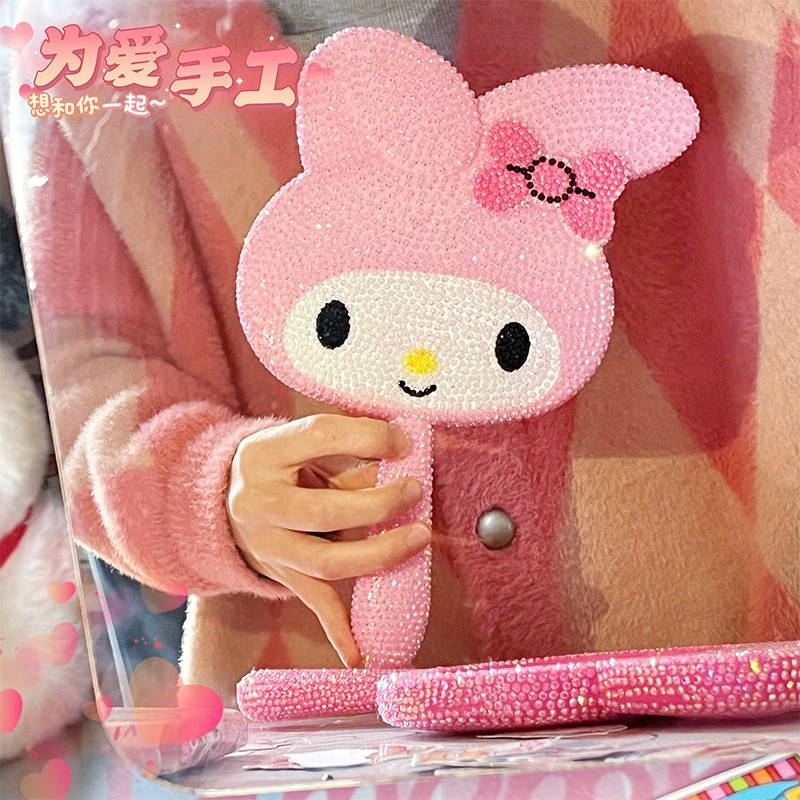 美乐蒂镜子手持化妆镜材料包diy手工贴钻学生宿舍送女友生日礼物