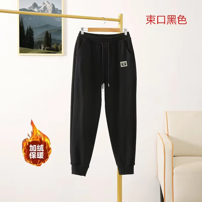 2024冬季新款加绒防风裤时尚休闲运动裤宽松保暖卫裤