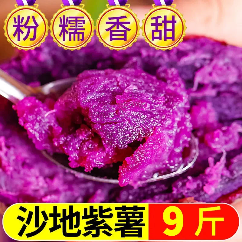 【超低价】沙地紫薯紫心薯红薯1/5/9斤蜜薯番薯紫薯地瓜整箱批发