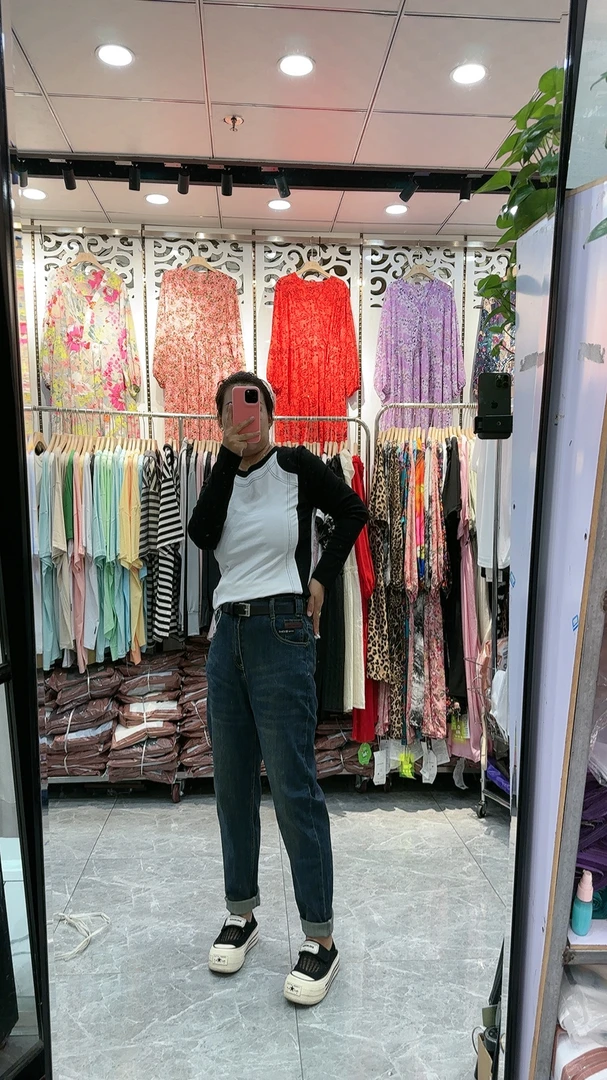 牛仔老爹裤送腰带3～7码