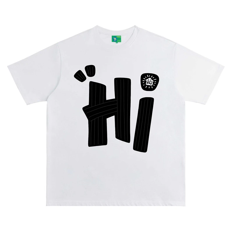 FNI国潮重磅纯棉（“HI 发泡版）男女同款t恤美式复古短袖上衣25