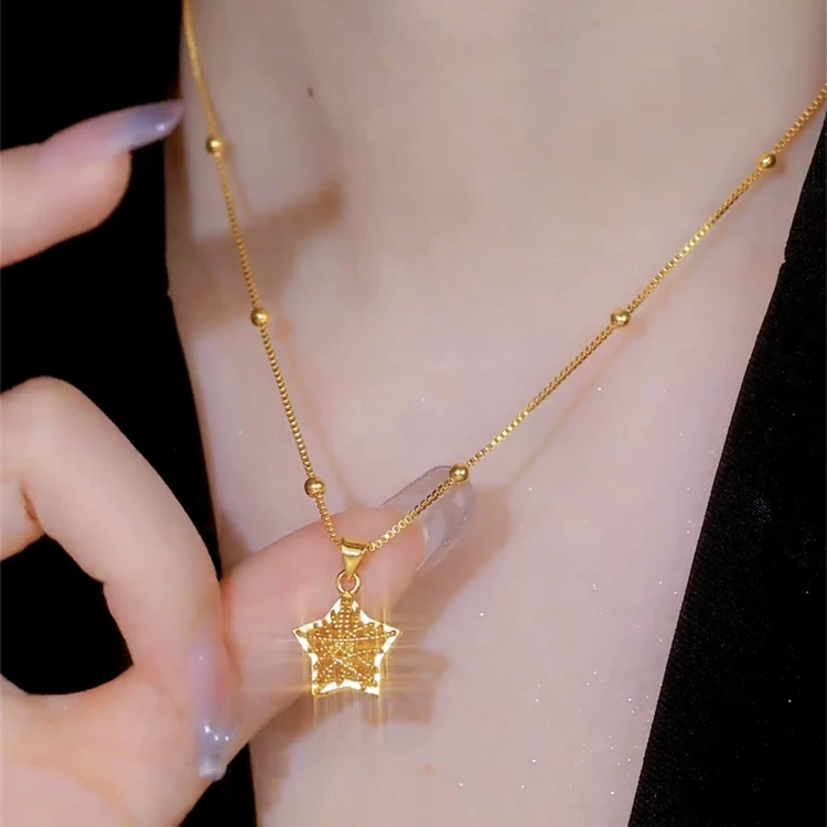 钛钢项链 时尚百搭设计感幸运星项链女轻奢气质高级感精致锁骨链