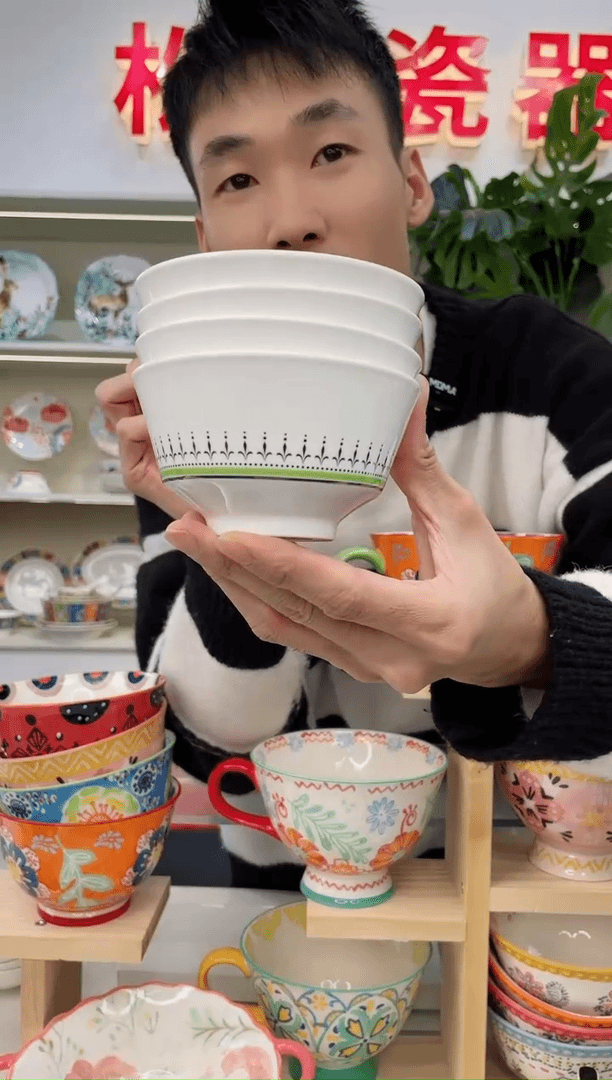 【闪购商品】瓷碗3.75英寸酱料碗6个装-优雅格调（绿）