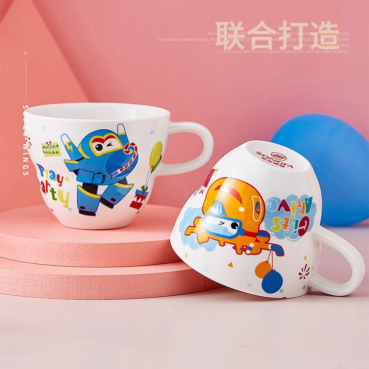 松发瓷器联名款超级飞侠马克杯牛奶杯喝水杯家用可爱陶瓷水杯