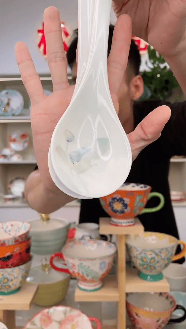 【闪购商品】瓷碗益清水荷大汤勺2个装