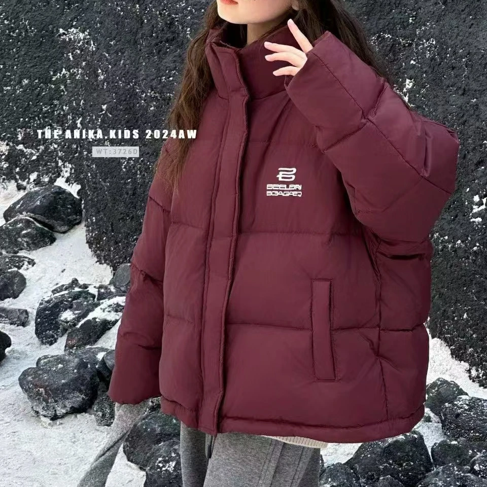 韩国ANIKA羽绒服儿童亲子白鸭绒冬季新款立领百搭时尚红色红色