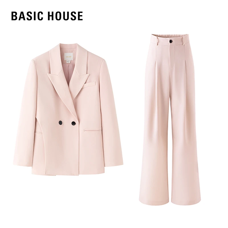 Basic House/百家好春夏新款时尚高级感简约款设计师西服套装0142