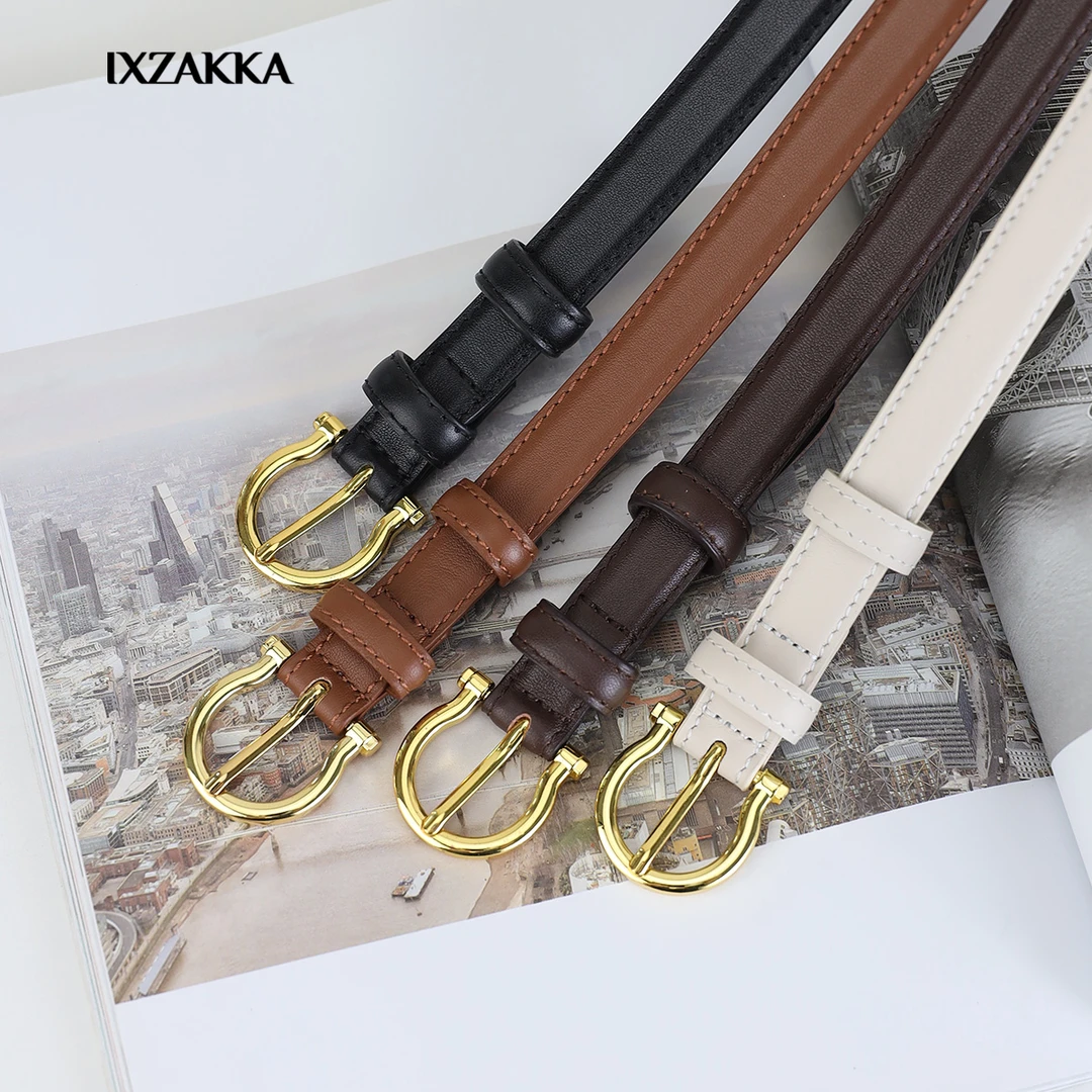 IXZAKKA小众设计皮带女真皮配西装牛仔裤ISN时尚头层牛皮腰带女士