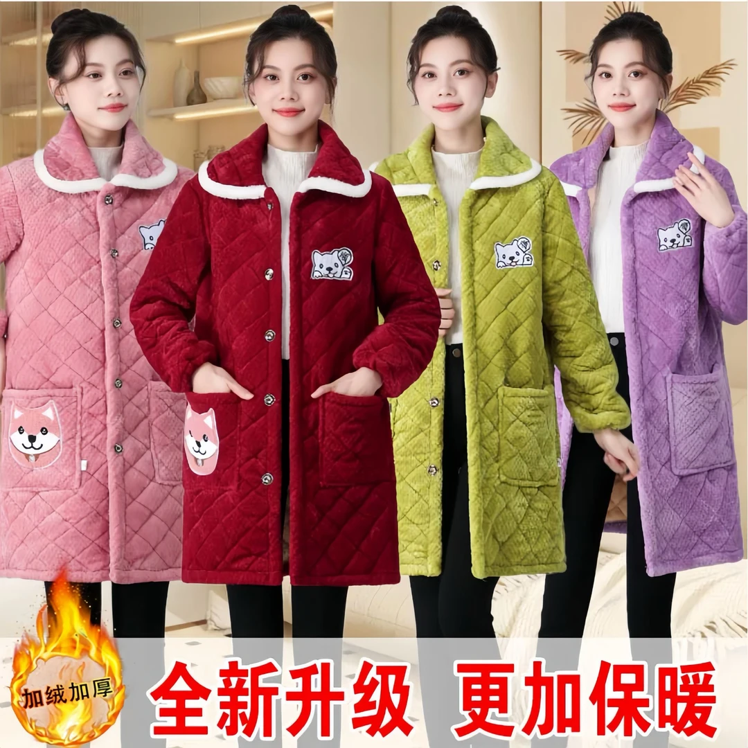 2024冬季中长款加厚防寒女士时尚外穿棉罩衣四川省服加绒保暖棉衣