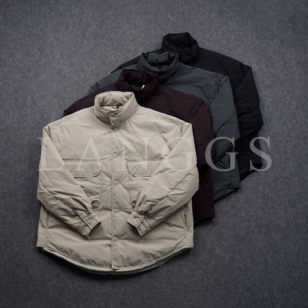 LANGGS&木子里 日系复古工装立领夹克休闲款式羽绒外套-A42066E