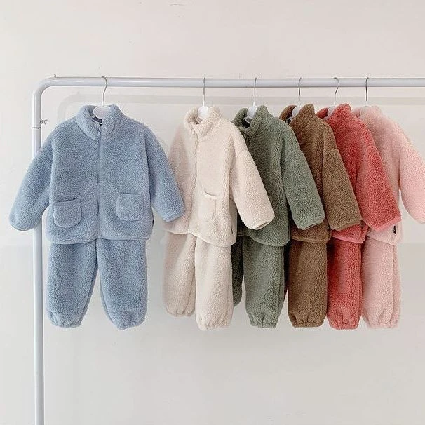 巴拉新品儿童秋冬款套装男女童秋冬加绒加厚保暖宝贝家居服两件套