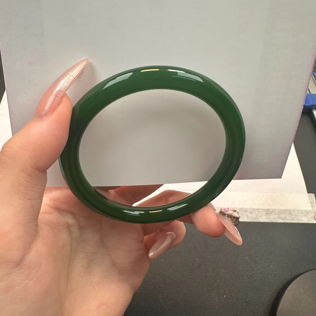 菠菜绿手镯圆条58-59圈口