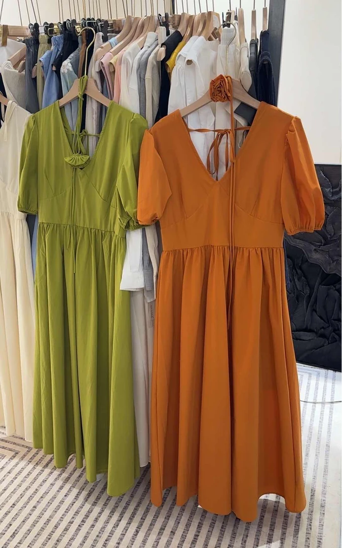 【漫漫盛夏】方领系带蝴蝶结短袖连衣裙HBWB525528