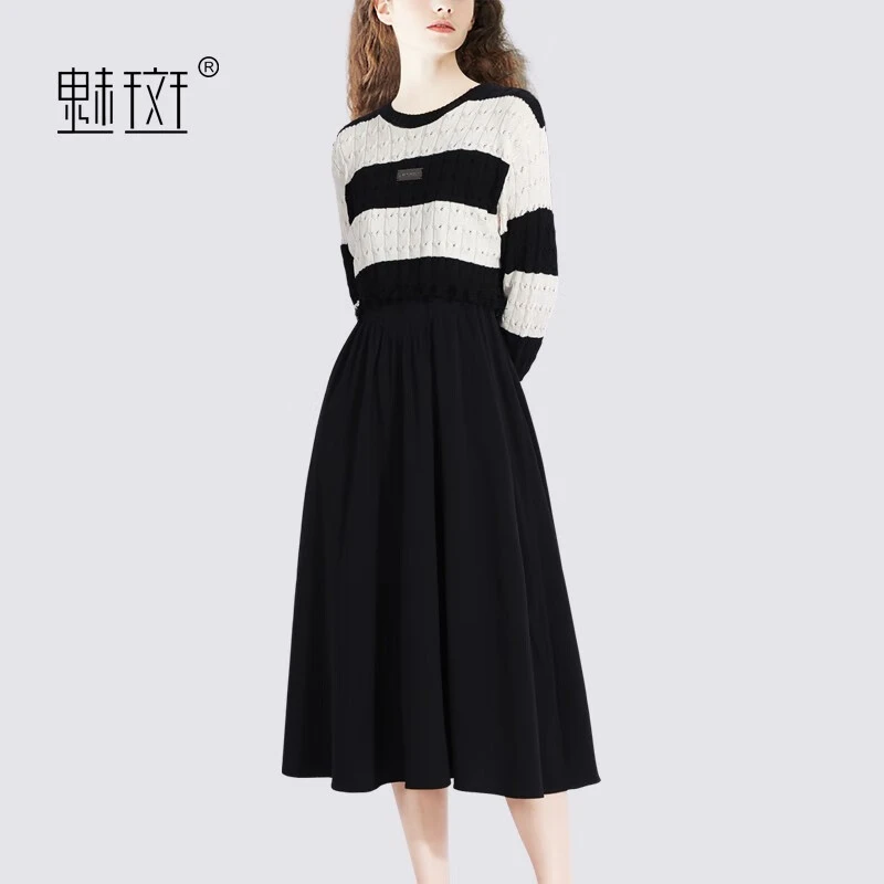 魅斑今年流行漂亮套装裙两件套女2023新款法式针织上衣连衣裙套装