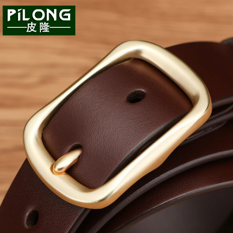 皮隆女士真皮皮带女针扣头层牛皮休闲百搭腰带女式腰带裤腰带