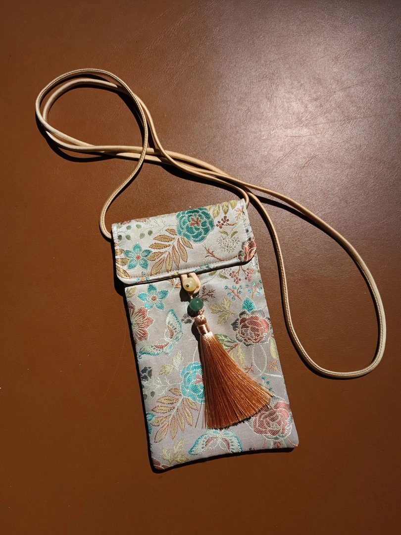 《ELFBOX》时尚国风古风百搭莫奈花园吊带手机包3172