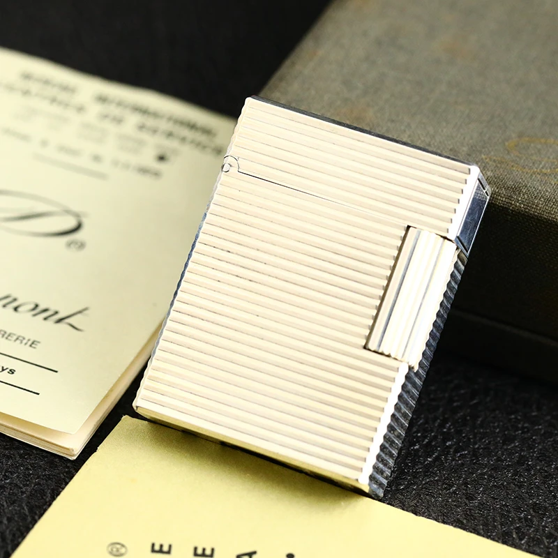 Dupont镀银横条纹L1小号充气打火机男士好物推荐小巧