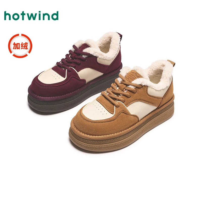 热风加绒厚底德迅鞋2024年冬季新款女士保暖软底毛毛鞋H91W4413
