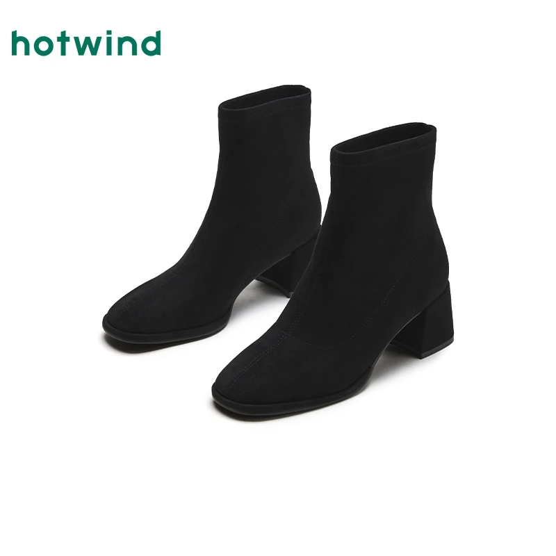 热风2024年冬季新款女士时尚休闲靴H84W4408