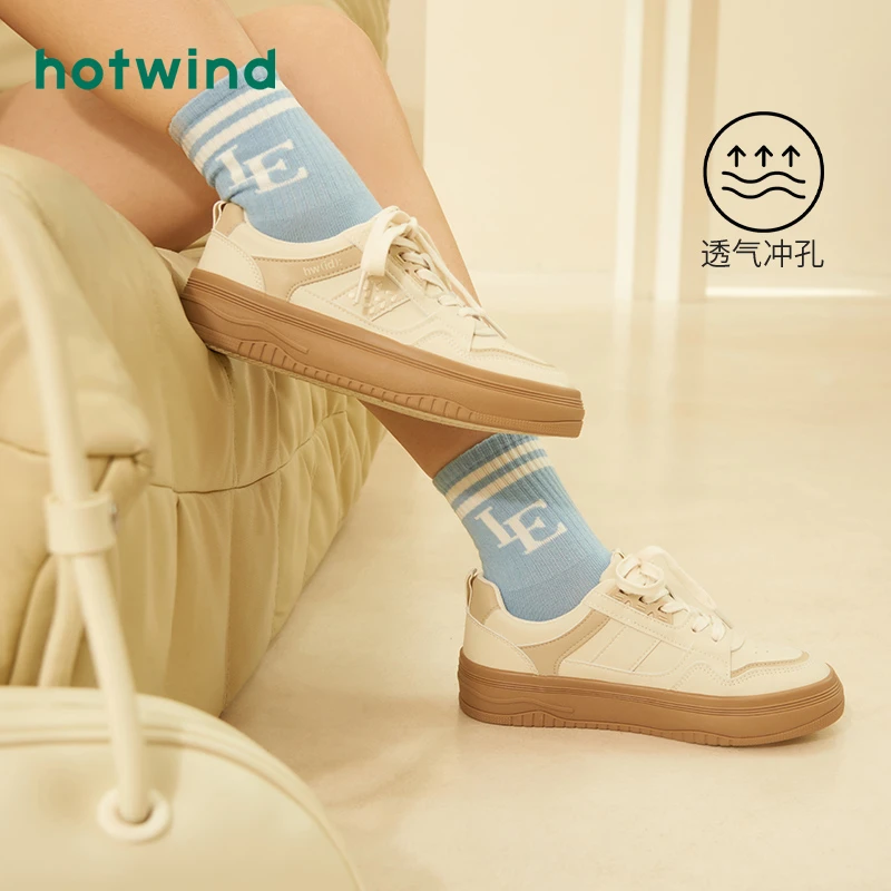 热风2023年秋季爆款经典小白鞋韩版休闲板鞋学生饼干鞋复古运动鞋