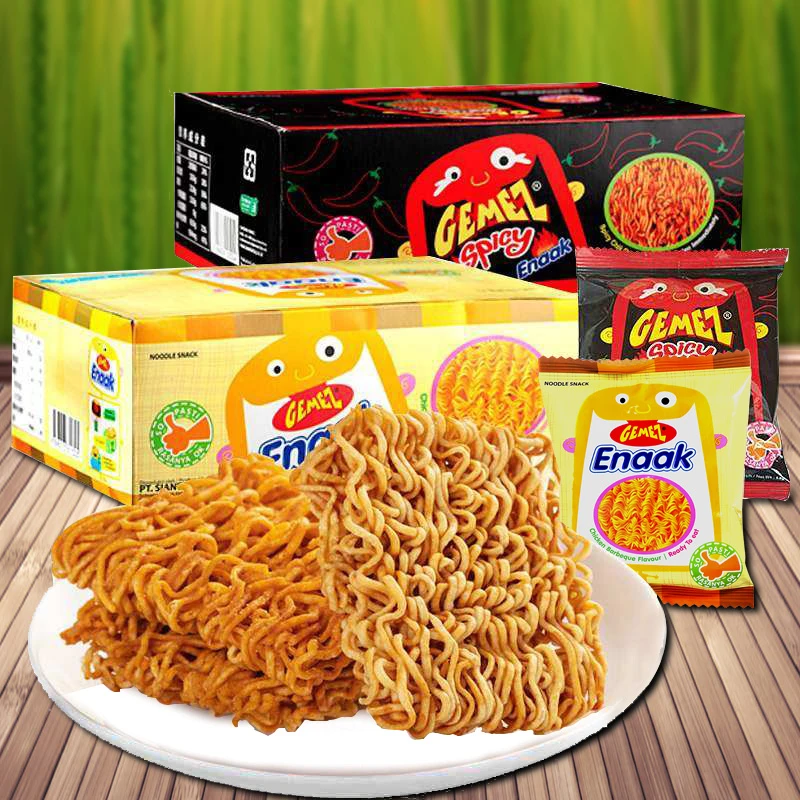 GEMEZ印尼进口网红小鸡干脆面烧烤味火辣味干脆面零食香脆零食