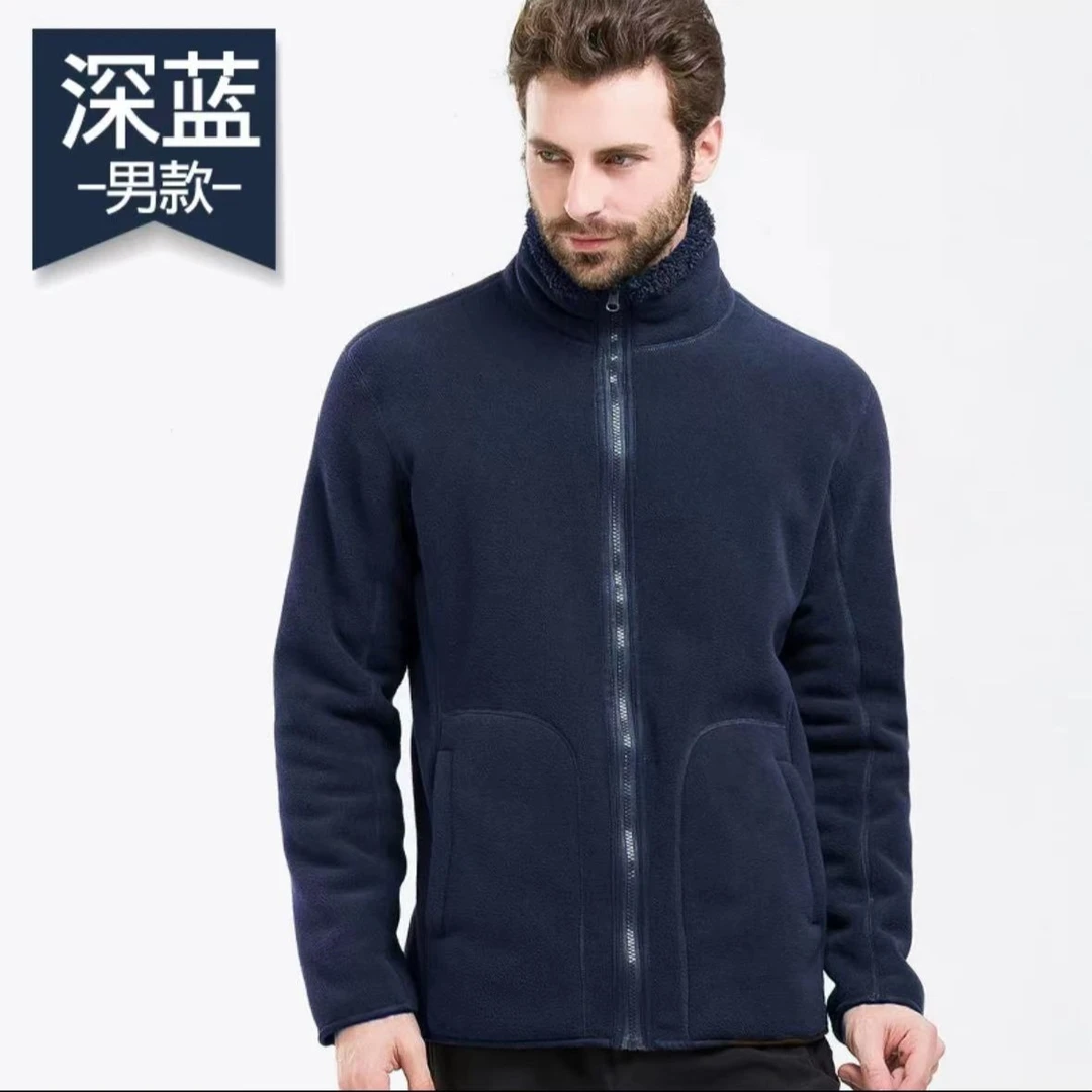 5664-男士（深蓝）双面穿摇粒绒防风外套