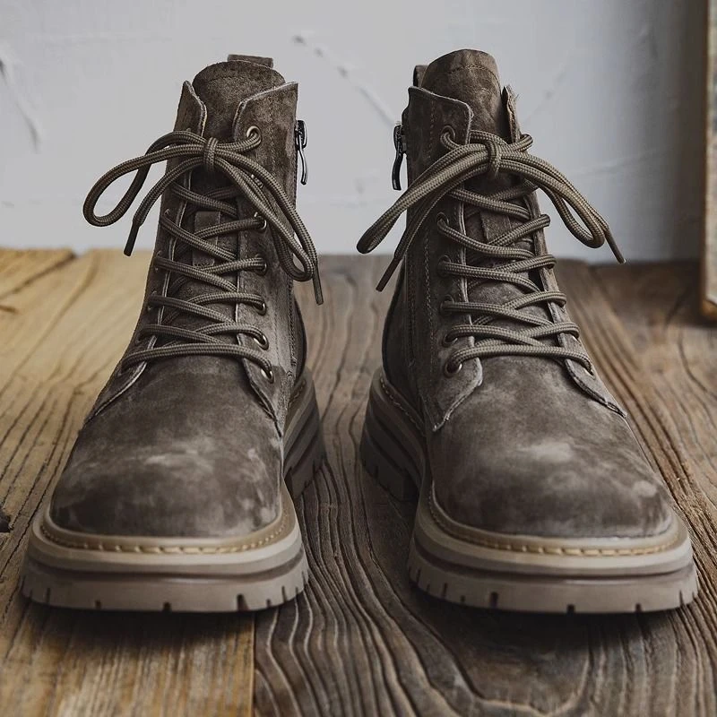 马丁靴男款英伦风高帮百搭中帮潮流短靴复古厚底秋冬工装靴男靴子