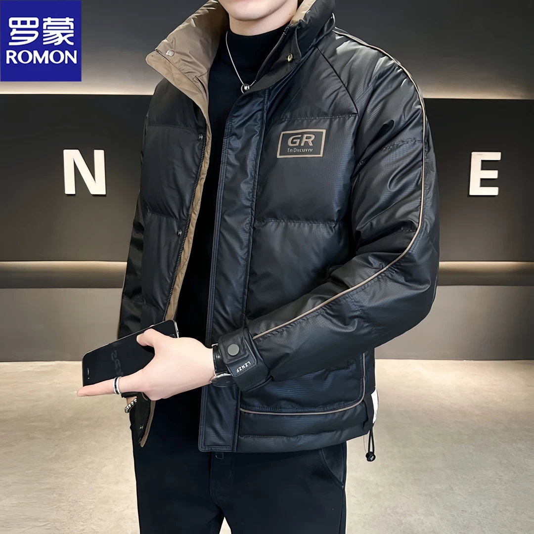 Romon/罗蒙男士防寒棉服冬季年韩版潮牌立领加厚上衣外套派克服