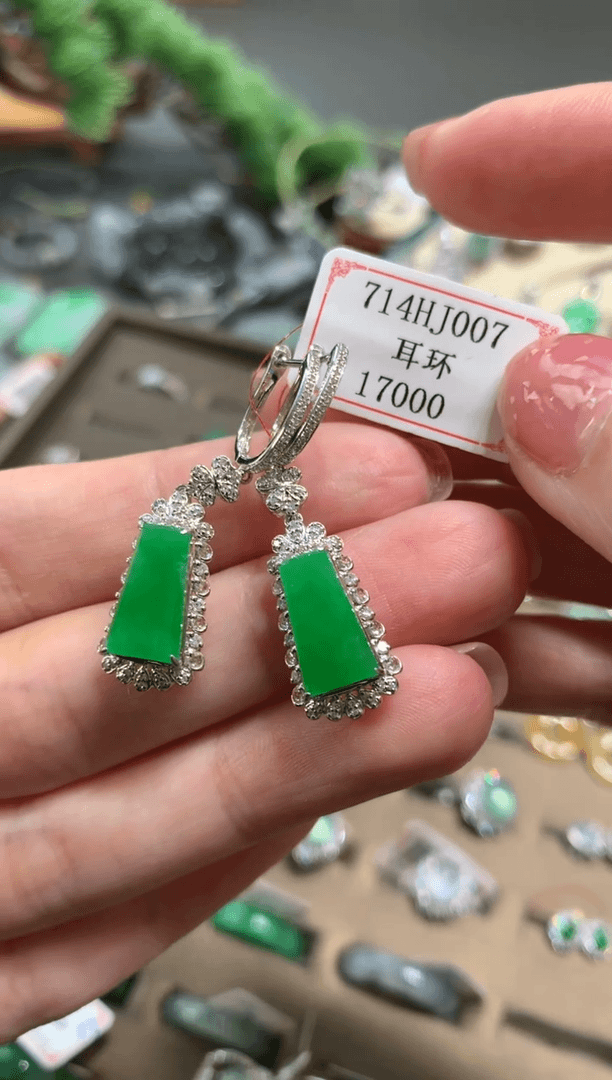 【闪购商品】翡翠耳饰18K金镶嵌714HJ007