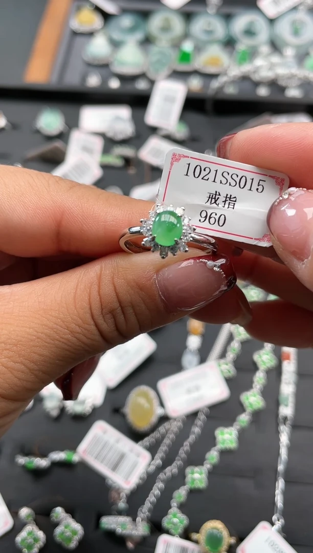 【闪购商品】翡翠戒指银S925镶嵌1021SS015