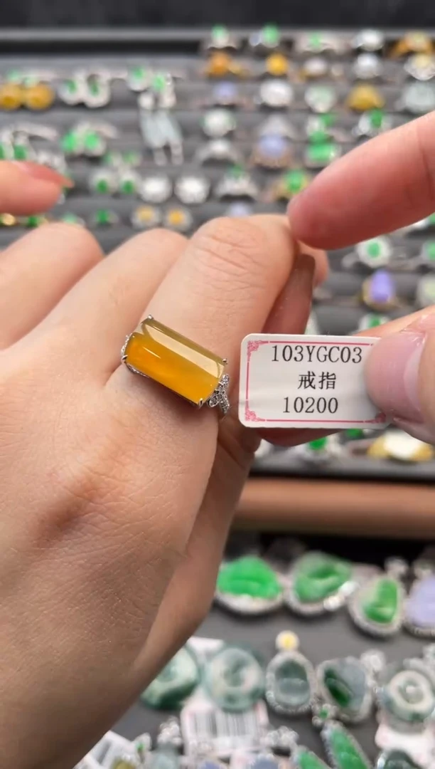 【闪购商品】翡翠戒指18K金镶嵌103YGC03