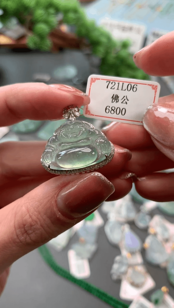 【闪购商品】翡翠挂件18K金镶嵌721L06