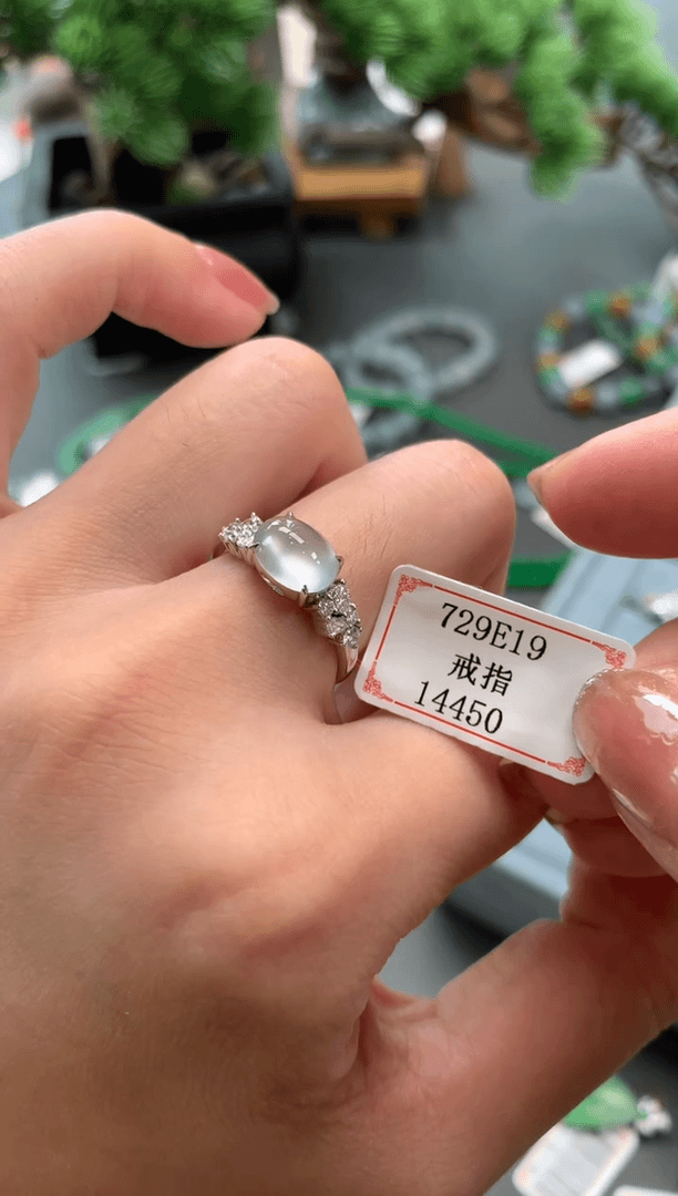 【闪购商品】翡翠戒指18K金镶嵌729E19