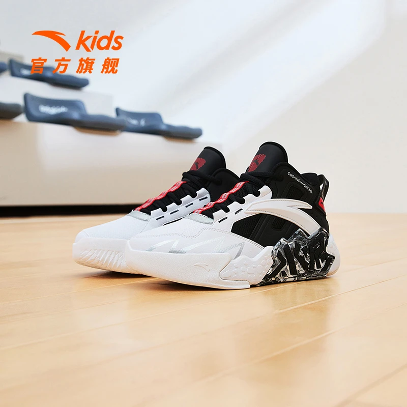安踏儿童水泥氪星篮球鞋缓震耐磨室内外高帮篮球鞋A312411108-YH