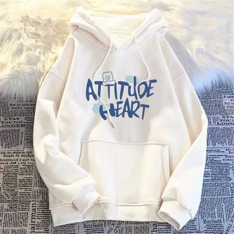 加厚银狐绒卫衣女秋冬连帽长袖穿搭重磅外套美式潮牌上衣