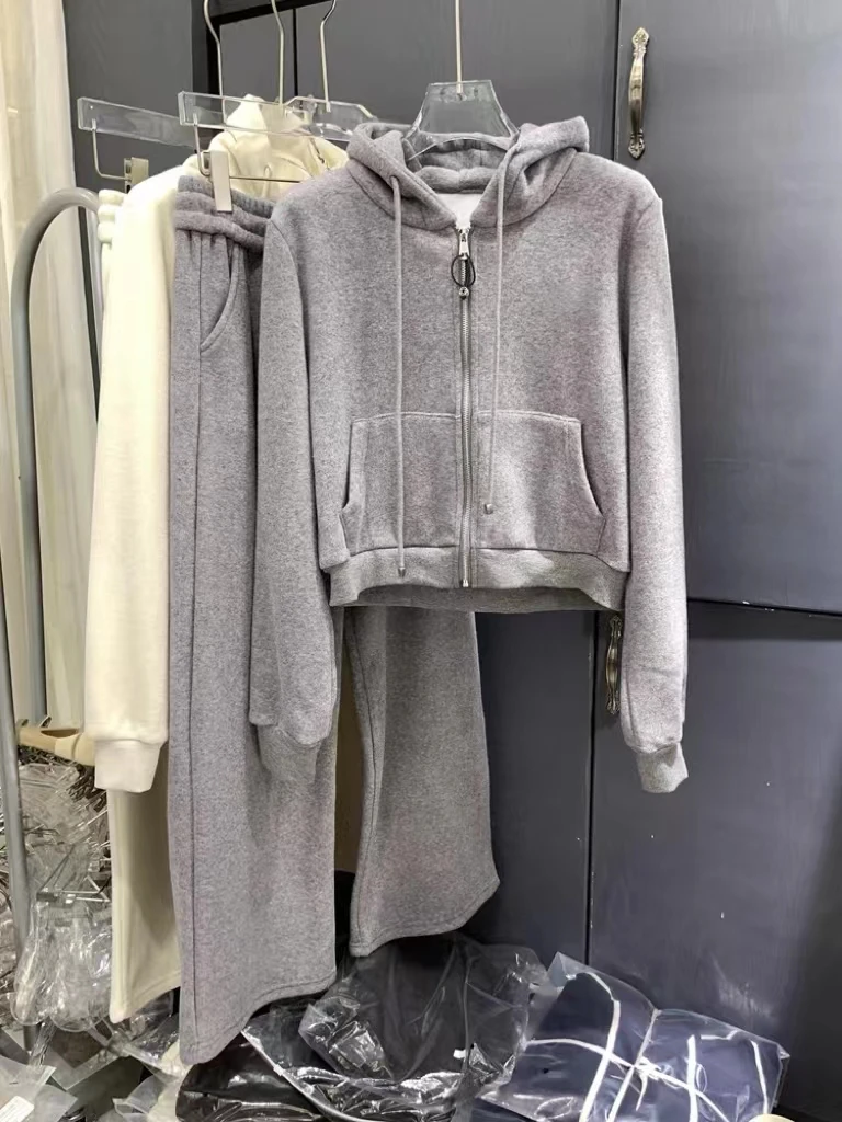 【新款D275】23新款轻奢百搭女士休闲时尚风衣外套连帽宽松运动套装